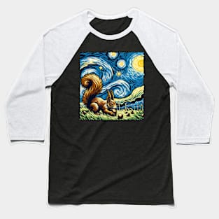 Urban Bark Brigade Squirrel Starry Night Tail-Wagging T-shirt Baseball T-Shirt